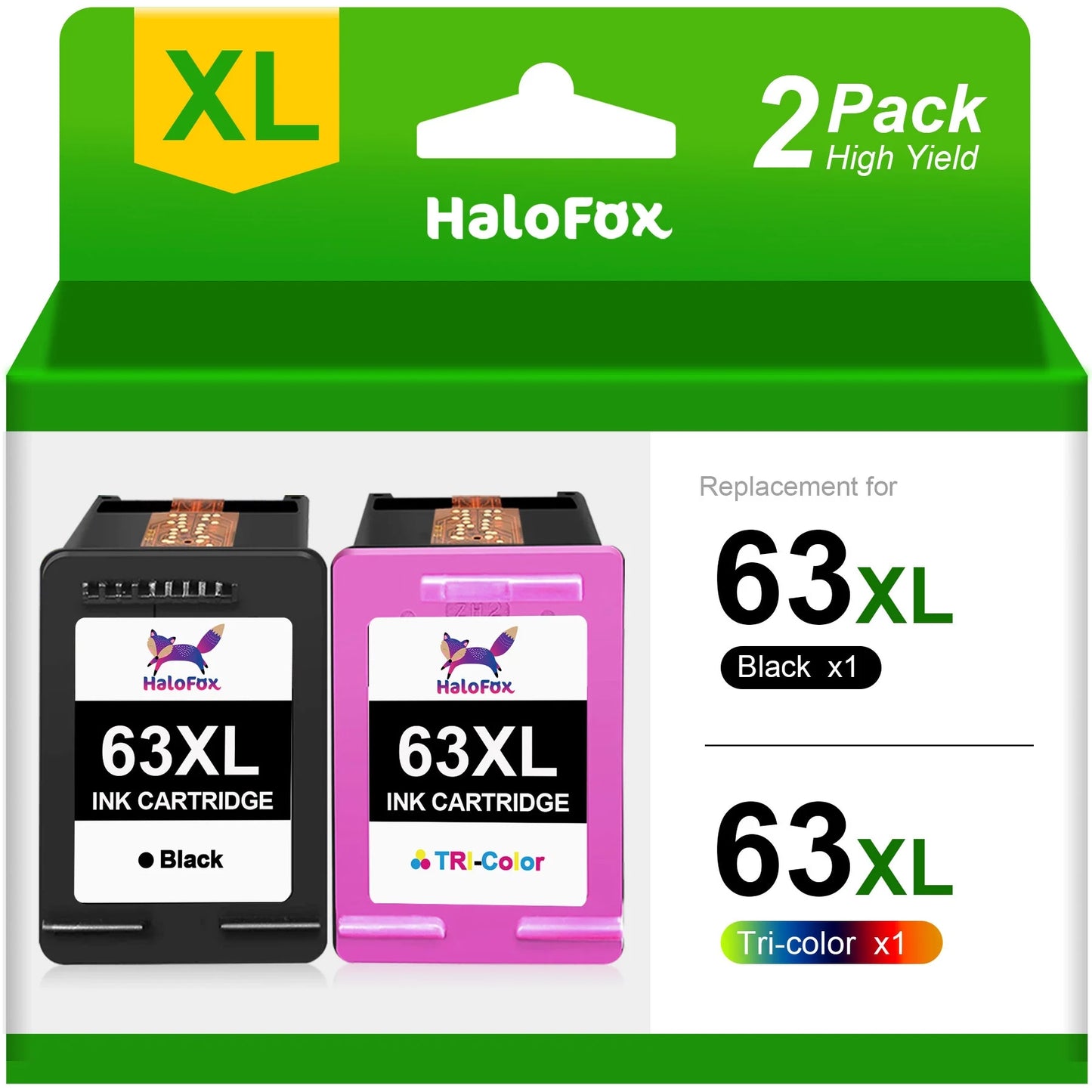 63XL Ink Cartridges Compatible for HP ( 2-Pack)