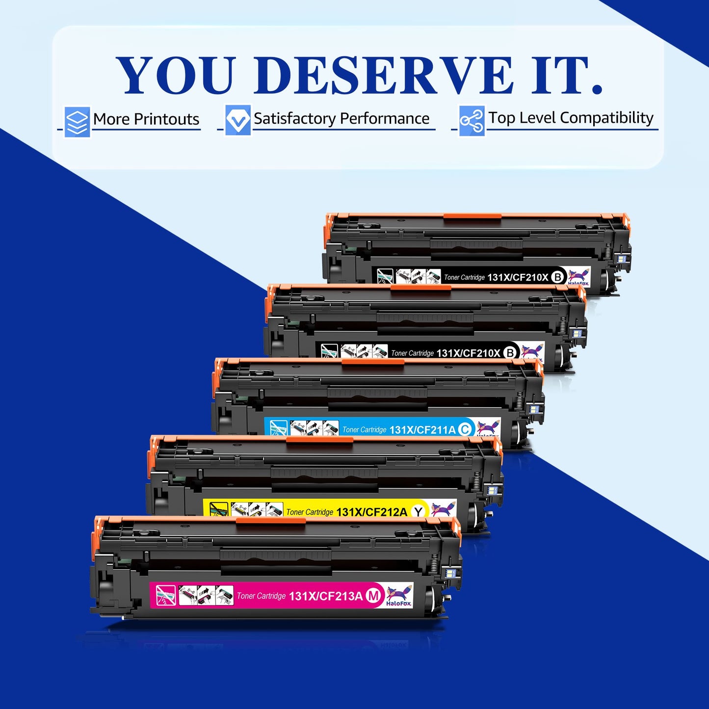 131X CF210X 131A Toner Cartridge Compatible for HP(2 Black 1 Cyan 1 Magenta 1 Yellow,5 Pack)