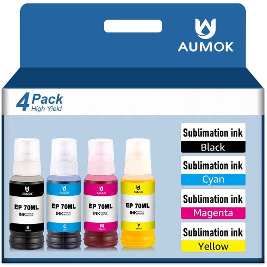 4x70ML Sublimation Ink Auto Refill for Epson EcoTank Supertank Printers(Yellow, Magenta, Cyan, Black)