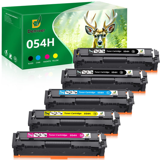 054H 054 CRG-054 Toner Cartridges Replacement for Canon(2 Black,1 Cyan,1 Magenta,1 Yellow,5-Pack)