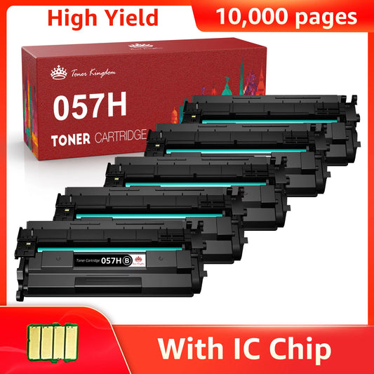 057 CRG 057 Toner Cartridge Toner Kingdom 057 057H Compatible Toner with Chip(5 Pack Black)