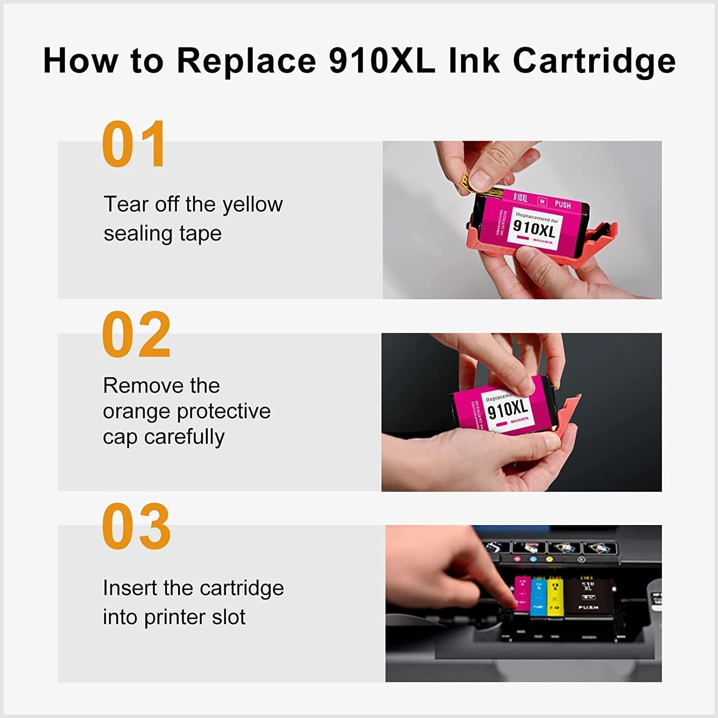 Halofox 910XL 910 Ink Replacement for HP 910 Ink Cartridge (4 Pack)