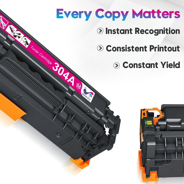 304A Toner Cartridge Replacement for HP Printer (Black, Cyan, Magenta, Yellow, 4-Pack)