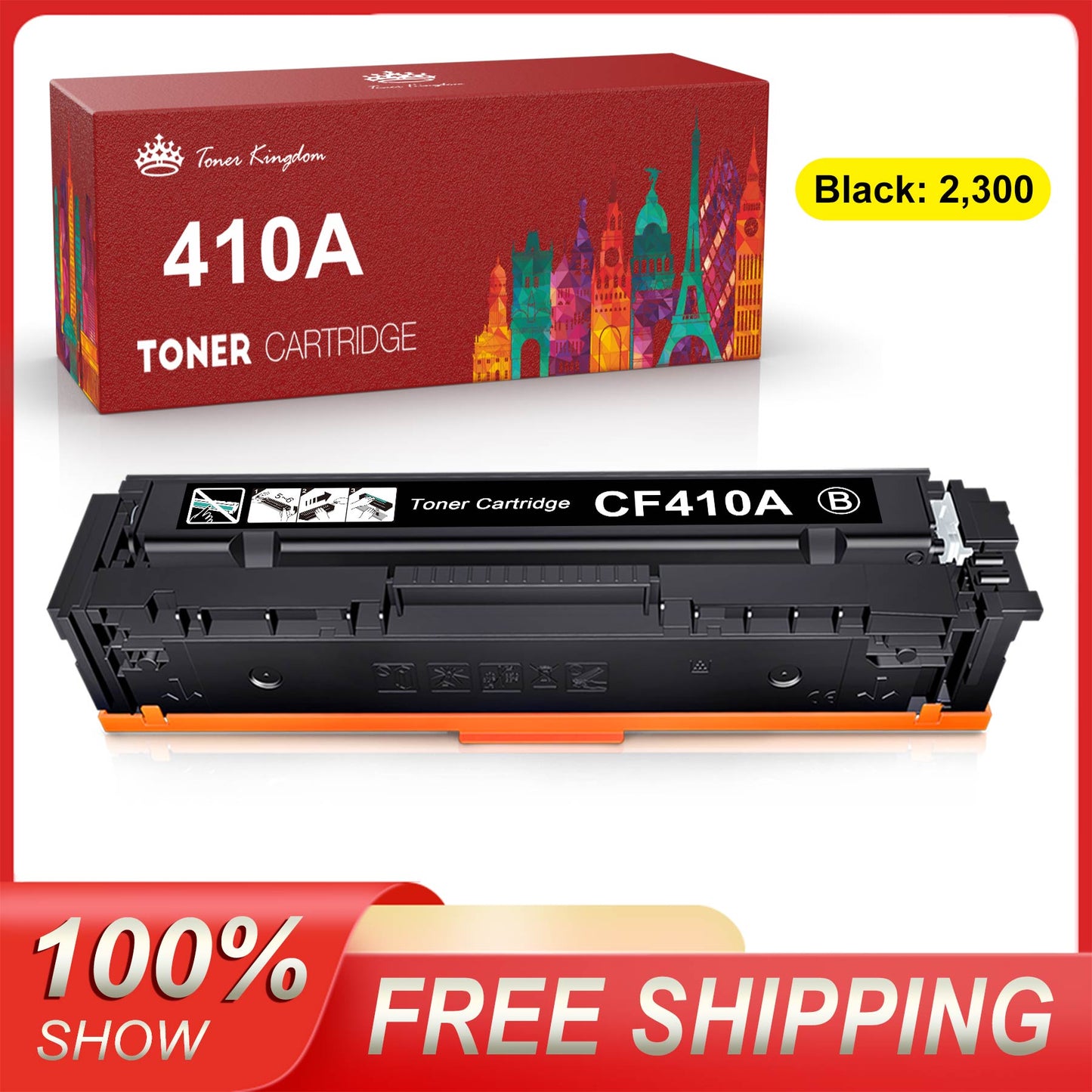 💥【A Page Yield】💥410A Black Toner Cartridge | Works with HP Color LaserJet Pro M452 Series, HP Color LaserJet Pro MFP M377, M477 Series, 1 Black