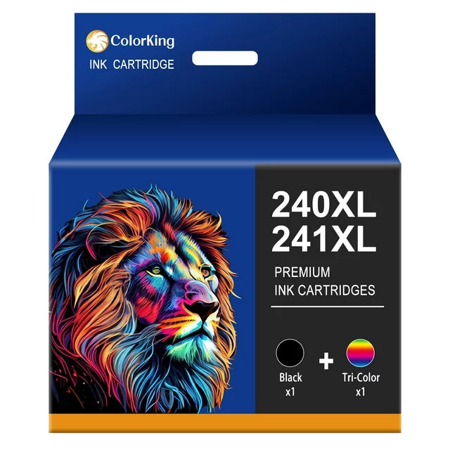 Colorking 240XL 241XL Ink Cartridges Replacement for Canon (1 Black,1 color)