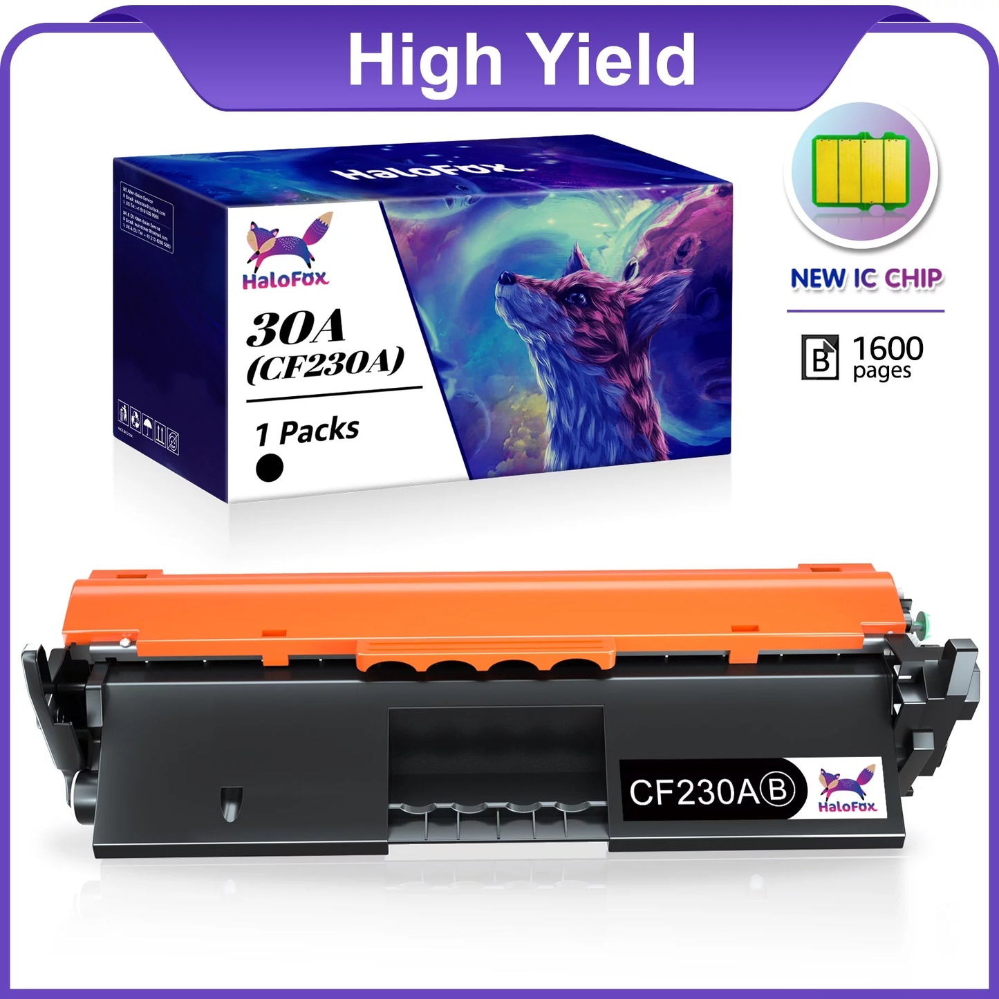 CF230A 30A 30X CF230X Toner Cartridge for HP Printer, 1 Black