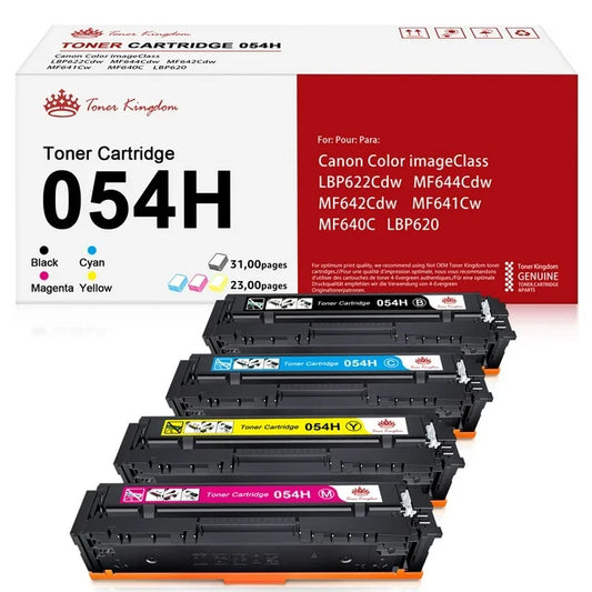 Toner Kingdom Compatible Toner for Canon Printer Ink (Black, Cyan, Magenta, Yellow, 4-Pack)