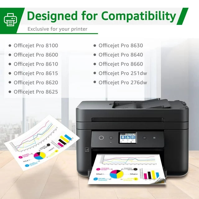 Greensky Ink 950XL 951 XL Combo Pack Replacement for HP Printer (Black,Cyan,Magenta,Yellow, 4-Pack)