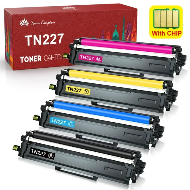 TN227 TN223 Compatible Toner Cartridge for Brother (TN-227BK/C/M/Y High Yield, 4 Pack)