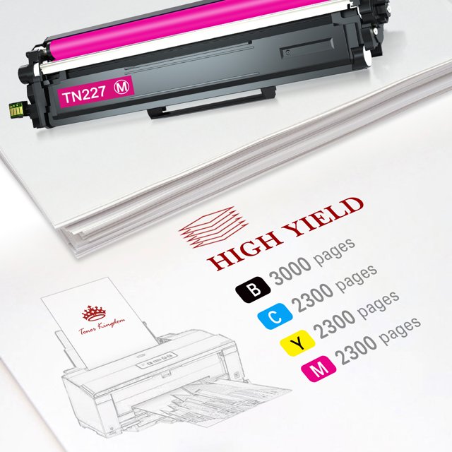 TN227 TN223 Compatible Toner Cartridge for Brother (TN-227BK/C/M/Y High Yield, 4 Pack)