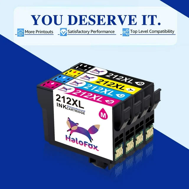 212 XL Ink 212XL 212XL Ink Cartridges Replacement for Epson Printer (Black, Cyan, Magenta, Yellow, 4 Pack)