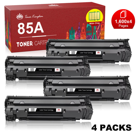 CE285A 85A Black Toner Cartridge Replacement for HP Printers (4-Pack,Black)