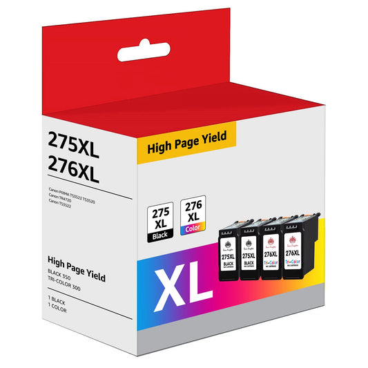 275XL 276XL Ink Cartridge Replacement for Canon Printer(2 Black, 2 Color)