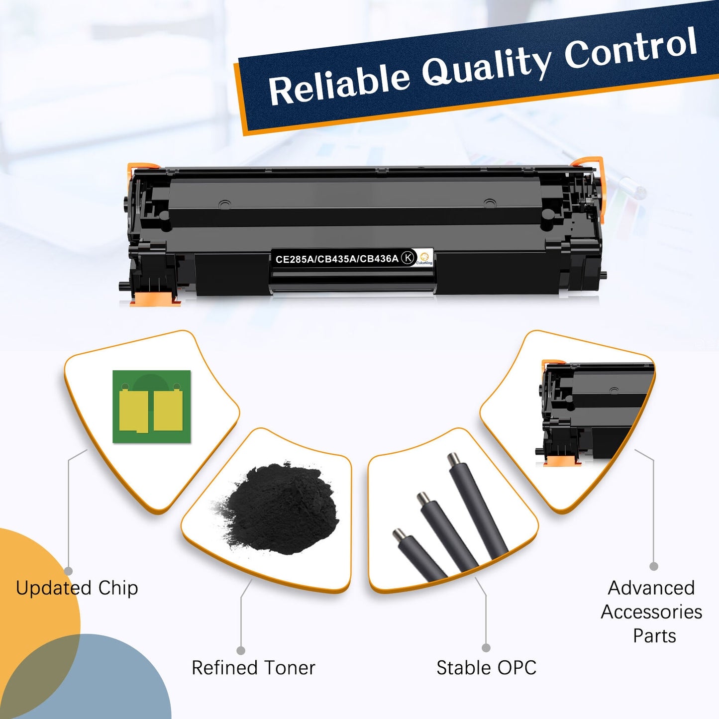 CE285A 85A Black Toner Cartridge Compatible for HP 85A CE285A for HP LaserJet Pro P1102w P1102whp M1217nfw M1212nf M1132 M1210 MFP M1212 M1217 P1102 P1005 Series Printer Ink (Black, 2-Pack)