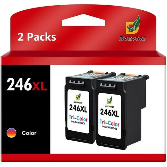 246XL Ink Cartridge for Canon 245 XL 246XL MX490 MX492 MG2522 TS3322 TS3120 (2 Color