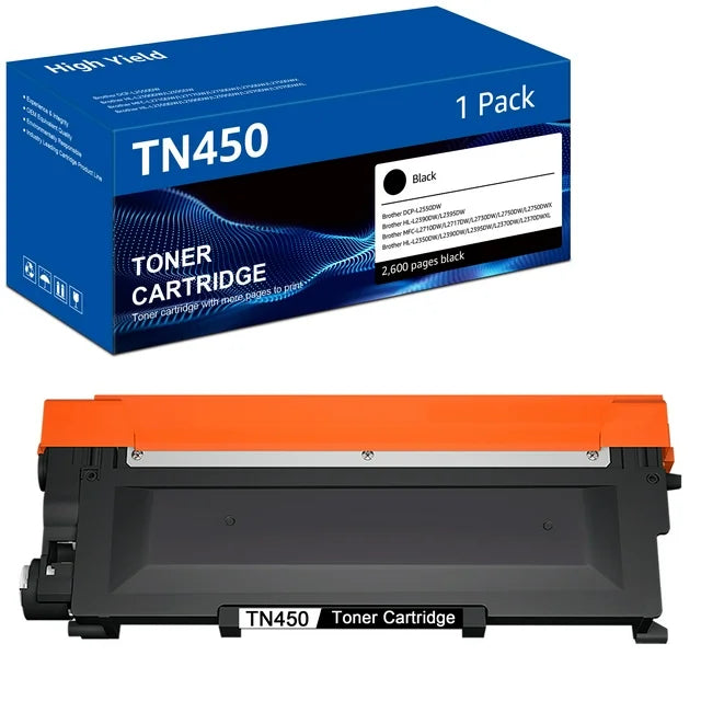 TN450 Toner Cartridge 1 Pack High Yield  MFC-7360N MFC-7860DW HL-2240D DCP-7060D MFC7460DN MFC7240 Printer (Black)