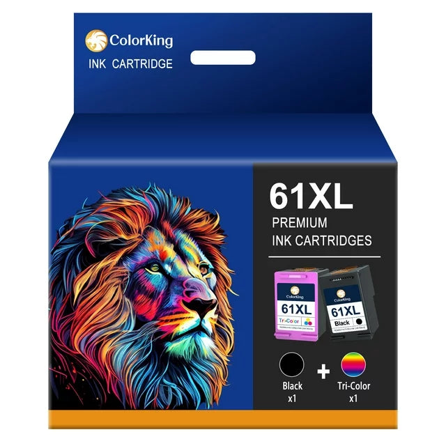 Colorking 61XL Ink Cartridge 61 Ink Replacement 4635 Deskjet 1000 1010 1510 Printer (Black and Color, 2 Pack)