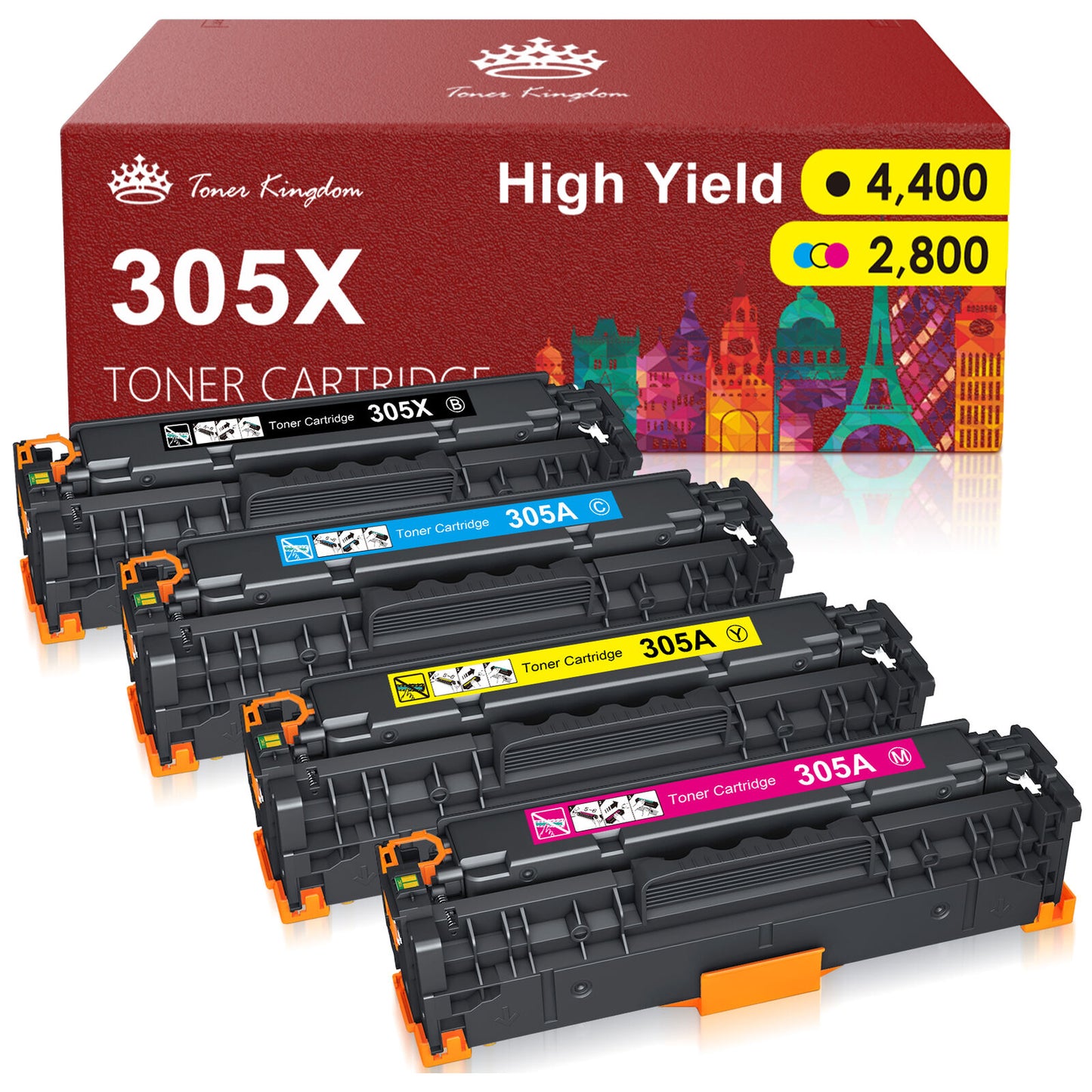 305X 305A CE410X for HP Laserjet Pro 400(Black, Cyan, Magenta, Yellow)