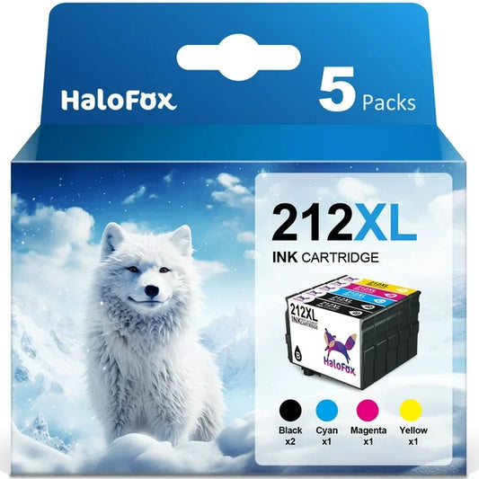 212XL Ink Cartridges 212XL 212 XL Ink Cartridges Epson Printer Ink 212 XL Compatible Replacement Works with Epson WF-2850 XP-4105 XP-4100 WF-2830 Printer Ink (2 Black, Cyan, Magenta, Yellow, 5 Pack)