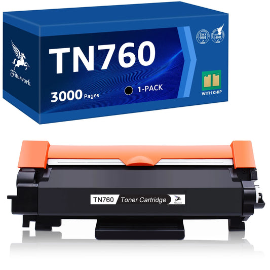 TN760 Toner Cartridge Replacement Compatible for Brother TN-760 TN730 TN-730 High Yield Compatible with DCP-L2550DW HL-L2350DW HL-L2370DW HL-L2370DWXL HL-L2395DW MFC-L2710DW (Black, 1Pack)