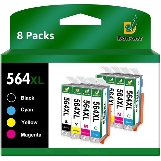 564XL Ink Cartridges Replacement for 564 XL  7520 DeskJet 3520 Premium C309A C410A Printer (2BK/2C/2M/2Y)