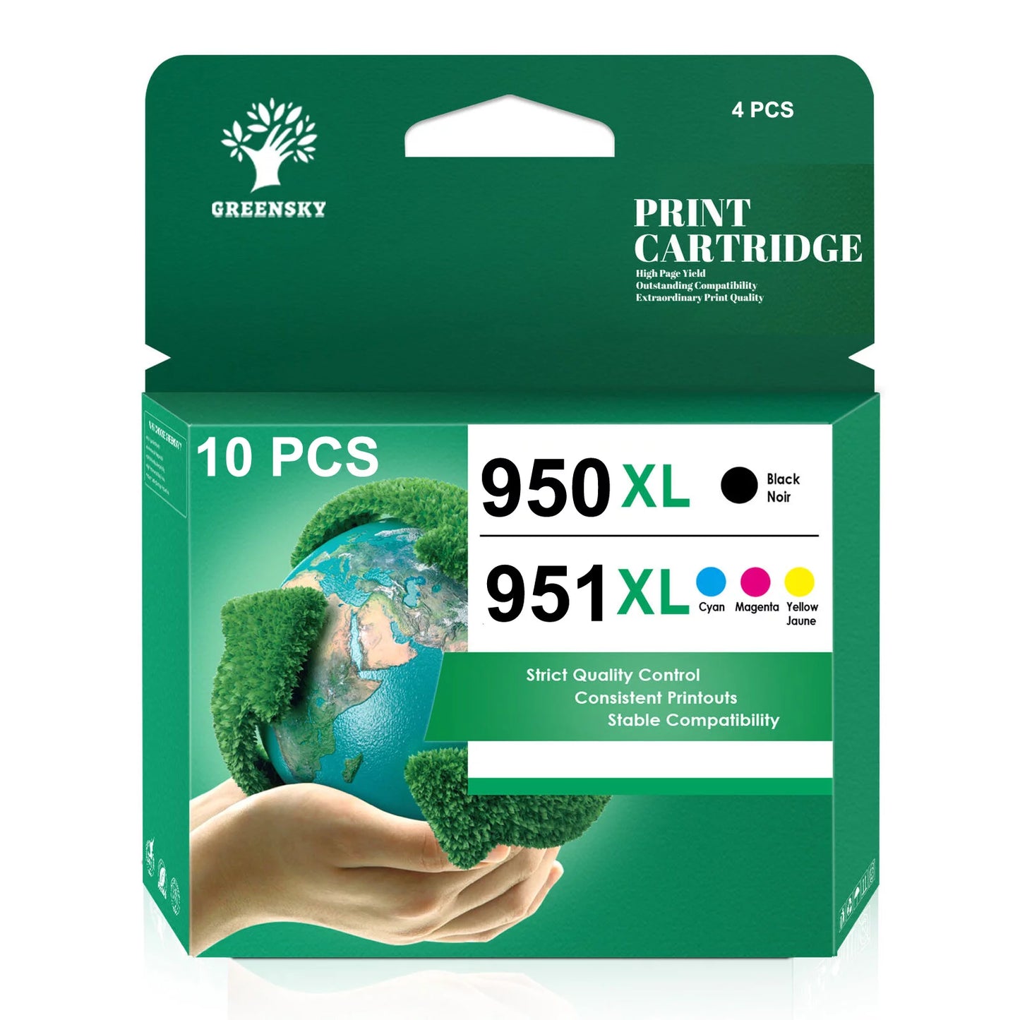 Greensky Ink 951XL 950XL Replacement for HP (Black,Cyan,Magenta,Yellow, 10-Pack)