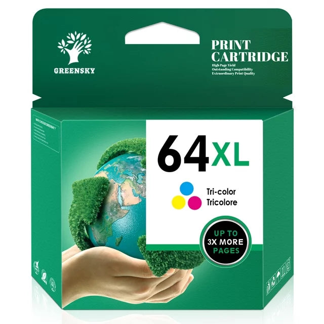 Greensky Ink 64 Color Replacement for HP Printer (1-Pack)