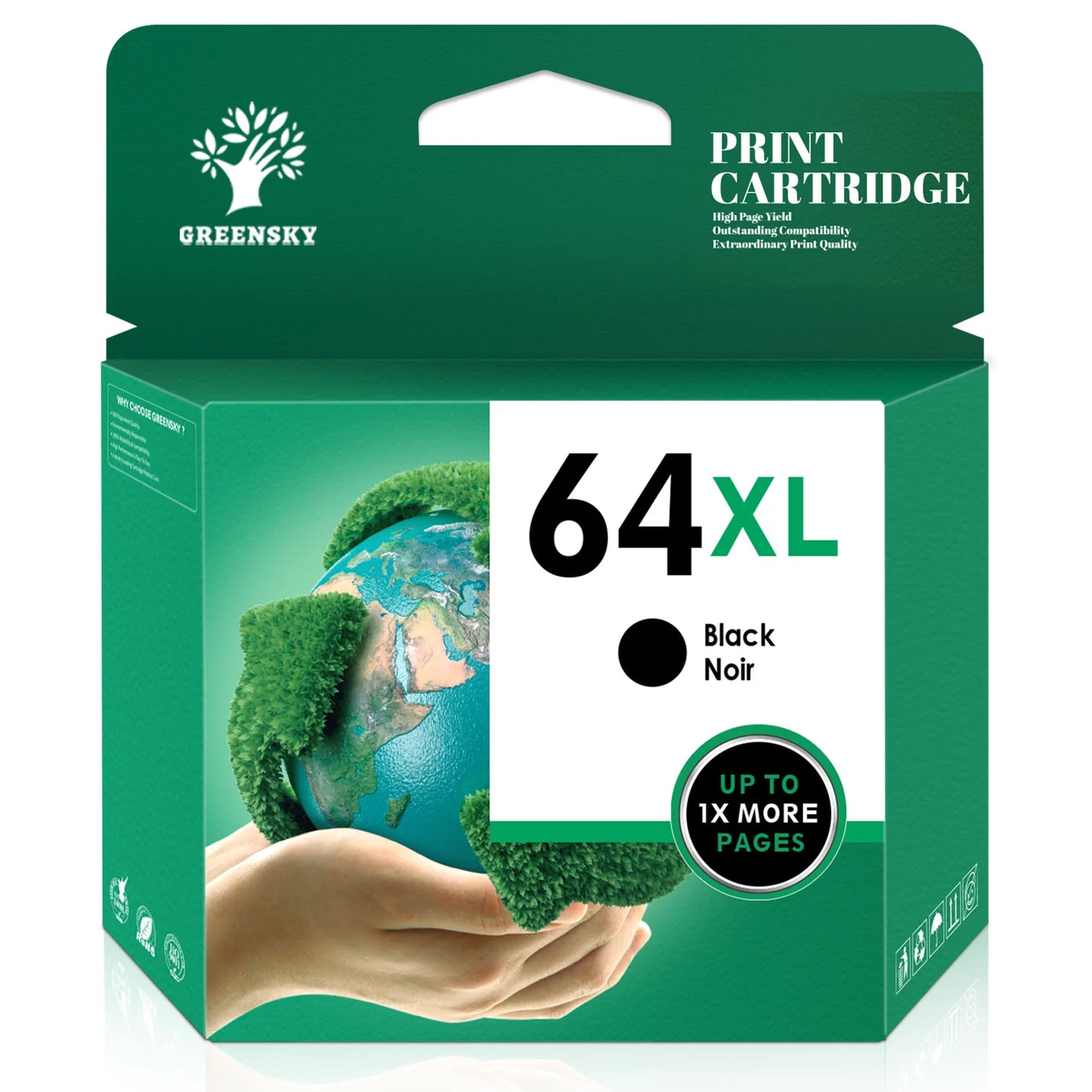 Greensky Ink 64XL Replacement for HP Printer (1-Pack)