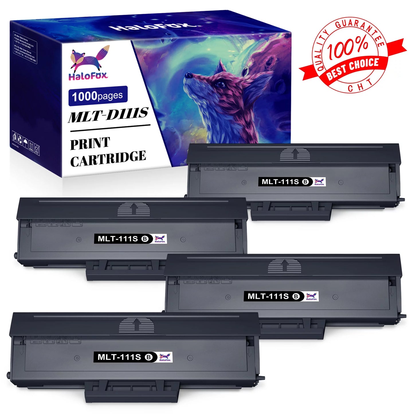 HaloFox Compatible Toner Replacement for Samsung Printer(Black, 4-Pack)