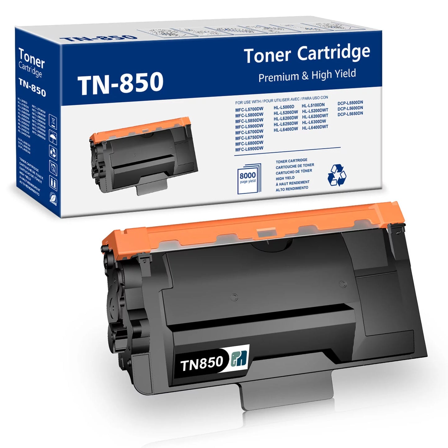 TN850 TN 850 TN820 TN 820 Black High Yield Toner Cartridges for Brother Printer (Black,1-Pack )