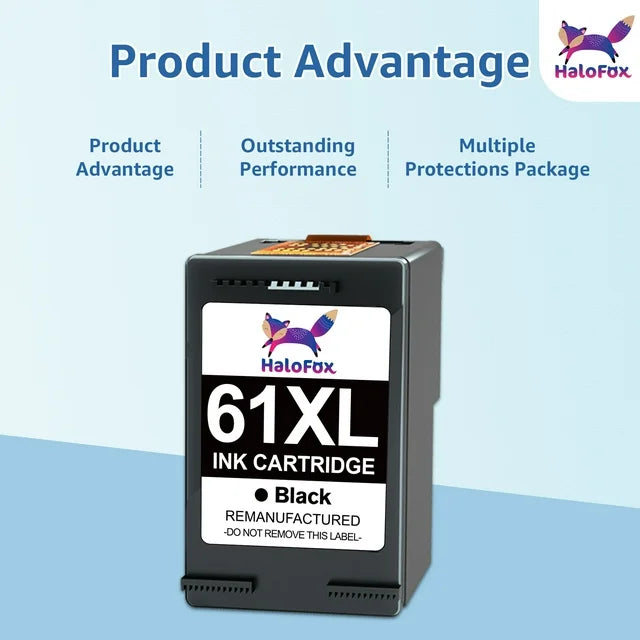 61XL Black Ink Cartridge 61 XL Black Ink for HP 4635 Deskjet 1000 1010 1510 Printer (Black, 1 Pack)