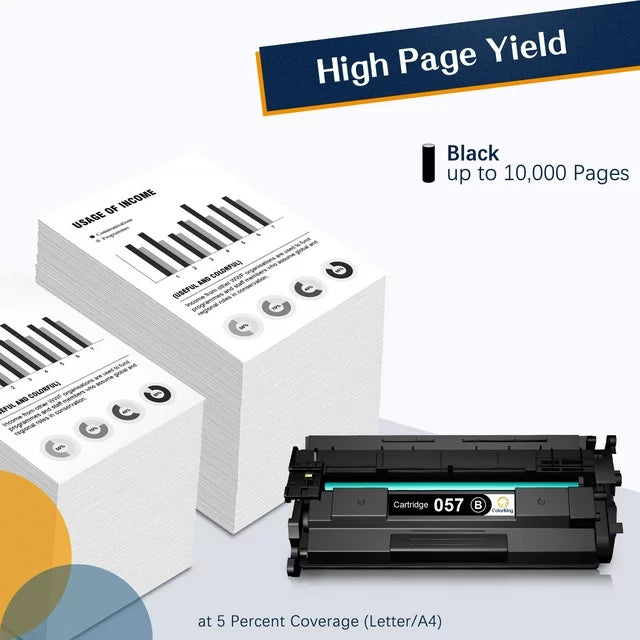 057H 057 High Yield Toner Cartridge 057H Black 2-Pack Compatible Replacement for Canon Printer