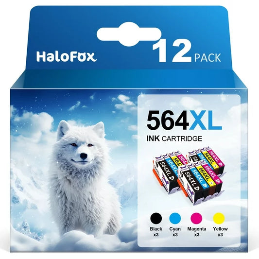 564 Ink for HP 564xl Printer Ink Cartridge for Printers (Black Cyan Magenta Yellow, 12PK)