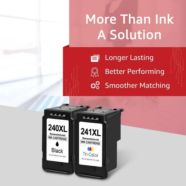 240XL and 241XL Ink Cartridge Replacement for  TS5120 MG2120 MG3520 MX452 MX512 MX532 MX472 Printer, 2 Packs