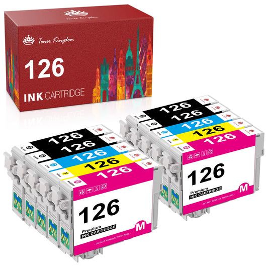 T126 126 Ink Cartridges for Epson 126 XL T126 Black & Color Cartridge（10 Pack）