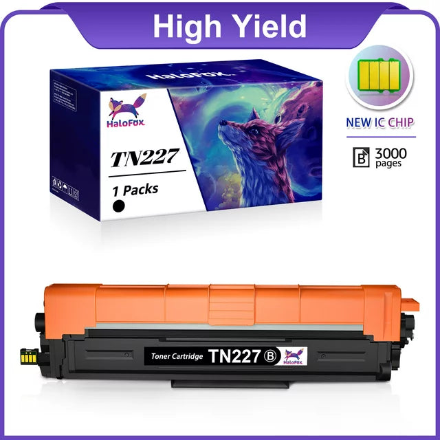 High Yield TN 227BK TN223BK Toner Cartridges Compatible for Brother Printer (1 Pack)