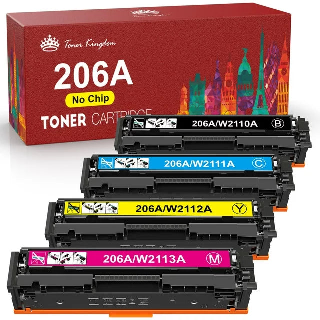 TONER KINGDOM Compatible Toner Cartridge(No Chip)Replacement for HP Printer Ink (Black Cyan Yellow Magenta, 4-Pack)