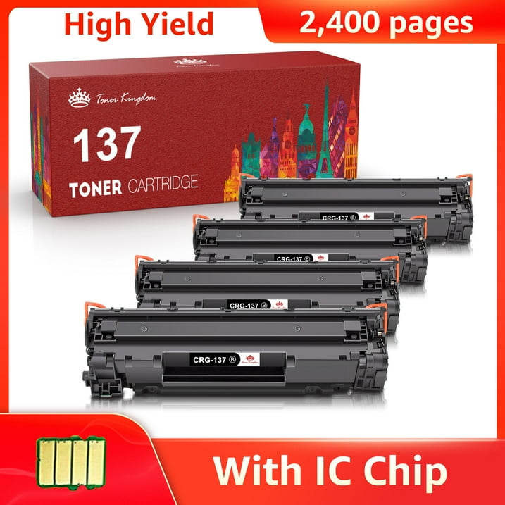 137 Black Toner Cartridges CRG 137 Toner Cartridges Replacement for Canon 137 CRG137 CRG-137 Toner Cartridges use with Canon ImageClass MF236n MF232w MF216n LBP151dw D570 Printer (Black, 4-Pack)