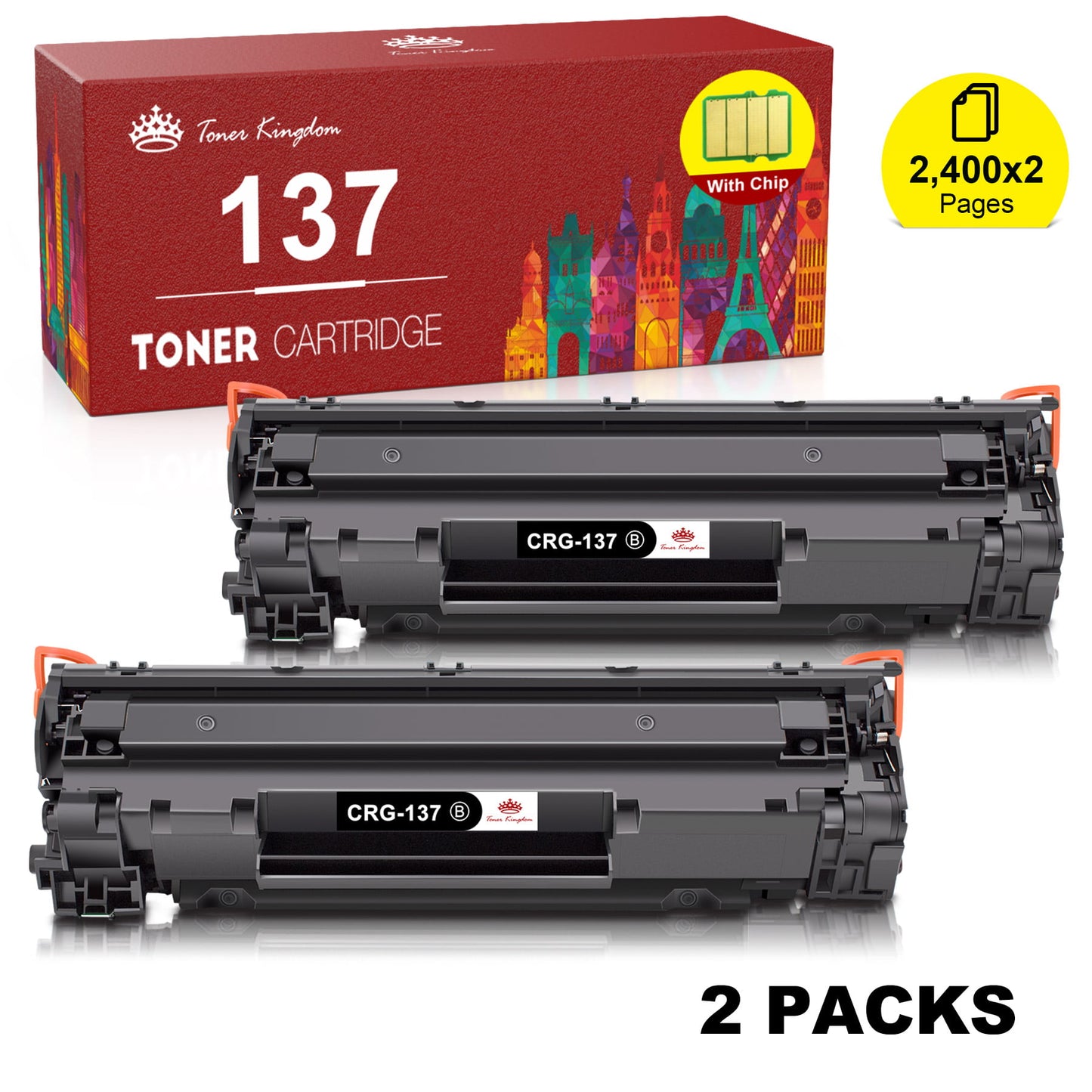 137 CRG137 Toner cartridge for Canon imageCLASS MF230 MF242dw MF244dw MF232dw MF236n MF247dw D570 Satera MF224dw Printer(Black,2-Pack)