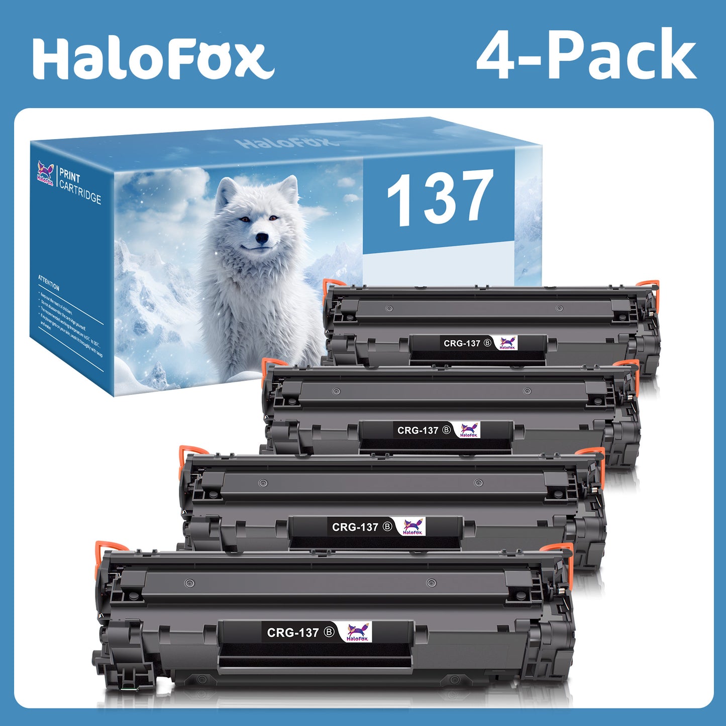 Halofox 137 Black Toner Cartridge Replacement for use in Canon imageCLASS MF212w, Canon imageCLASS MF216n, Canon imageCLASS MF227dw, Canon imageCLASS MF229dw (Black, 4-Pack)