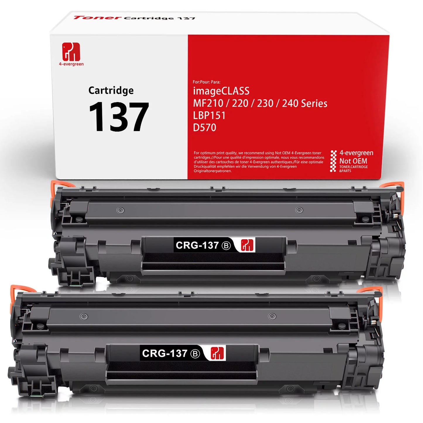 137 Toner Cartridge 2 Packs Compatible for Canon