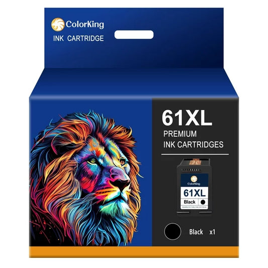 Colorking 61XL Black Ink Cartridge Printer Black Ink 61XL Replacement for HP (Black, 1 Pack)