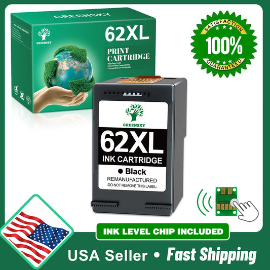 Greensky Ink 62 XL Replacement for HP Printer (1 Pack)