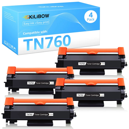 TN760 Toner Compatible Toner for Brother TN-760 TN760 TN 760 TN730 HL-L2350DW HL-L2370DW MFC-L2750DW MFC-L2710DW MFC-L2730DW DCP-L2550DW Printer Ink (Black 4-Pack)