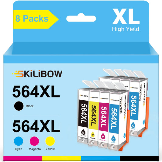 564XL Ink Cartridge Replacement for HP 564 XL  Photosmart 7520 6520 5520 7525 5514 7510 OfficeJet 4620 Printers (8 Combo Pack)