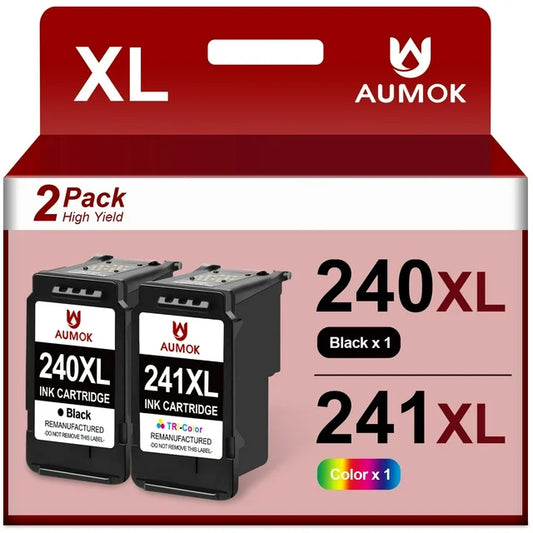 240XL 241XL Ink Cartridge Replacement for MG3122 TS5120 MG2120 MX452 MG2220 Printer (2-Pack)