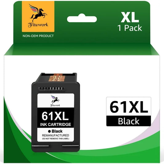 61 XL Ink Cartridge Black Replacement for  4500 5530 Deskjet 1000 1010 1510 2540 3050 Officejet 2620 4630 (Black, 1 Pack)