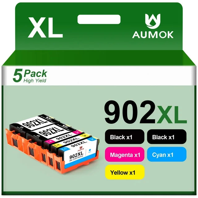 5-Pack 902XL Ink Cartridges 902 Ink 902 Ink  XL 902 Ink for Officejet Pro 6978 6968 6974 6975 6960 Officejet 6951 6954 6956 6958 Black Cyan Magenta Yellow