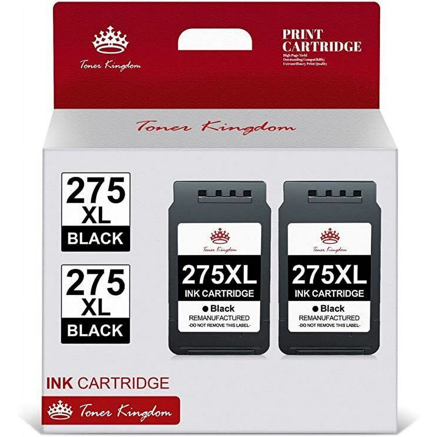 Toner Kingdom PG 275 XL Ink Cartridges Replacement for Canon Printers(2 Black)