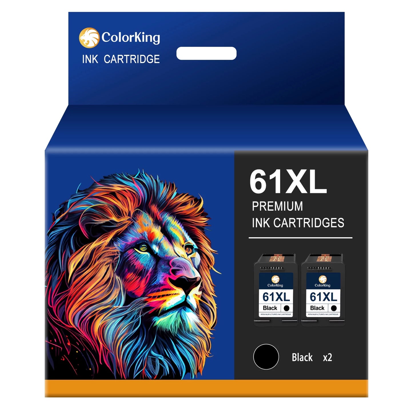 Colorking 61 Ink 61 Black Ink Cartridge 61XL Black ink Cartridges Replacement for HP(Black, 2 Pack)